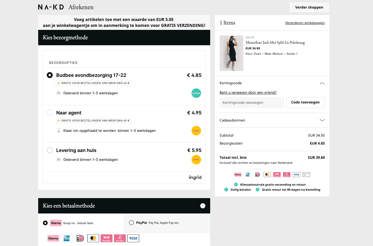 kortingscode NAKD gebruiken